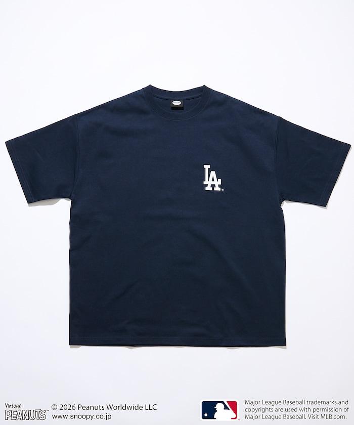PEANUTS（花生漫畫） × MLB  大廓形 背部印花 短袖T恤 DODGERS