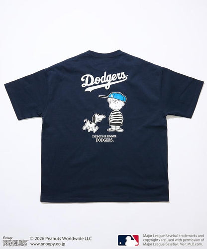 PEANUTS（花生漫畫） × MLB  大廓形 背部印花 短袖T恤 DODGERS