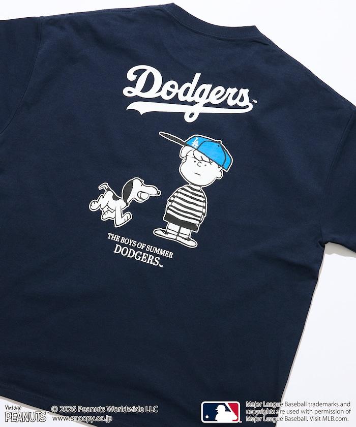 PEANUTS（花生漫畫） × MLB  大廓形 背部印花 短袖T恤 DODGERS