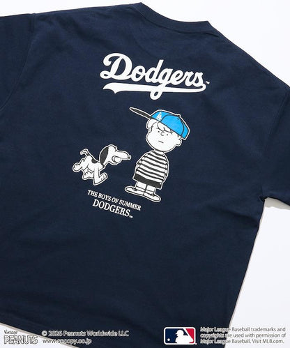 PEANUTS（花生漫畫） × MLB  大廓形 背部印花 短袖T恤 DODGERS