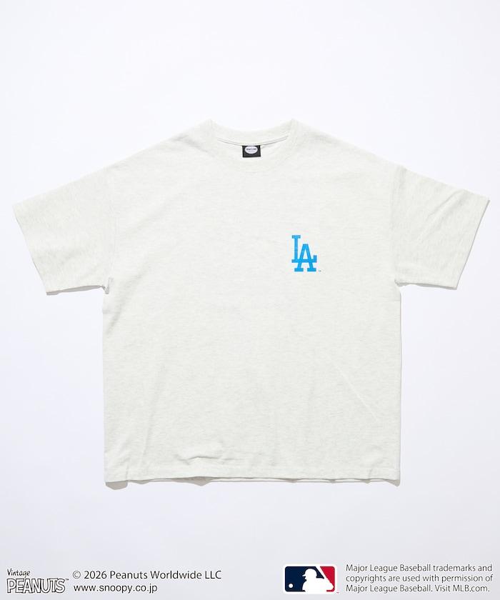 PEANUTS（花生漫畫） × MLB  大廓形 背部印花 短袖T恤 DODGERS