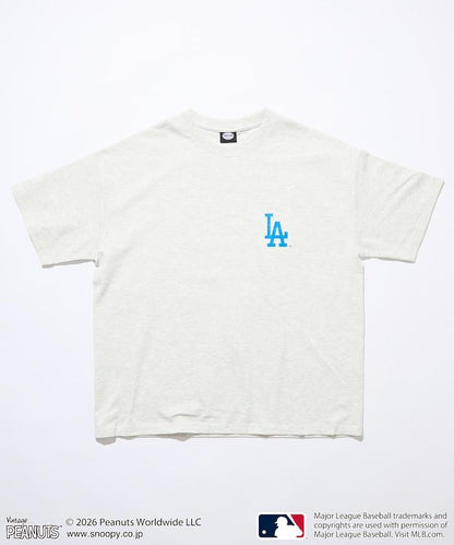 PEANUTS（花生漫畫） × MLB  大廓形 背部印花 短袖T恤 DODGERS