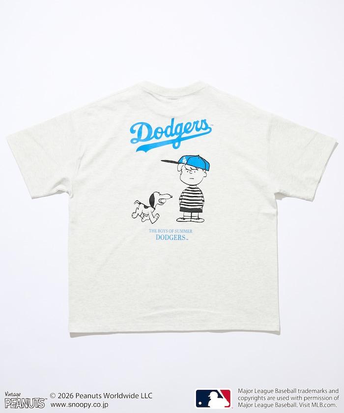 PEANUTS（花生漫畫） × MLB  大廓形 背部印花 短袖T恤 DODGERS