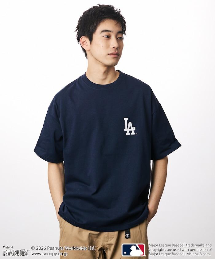 PEANUTS（花生漫畫） × MLB  大廓形 背部印花 短袖T恤 DODGERS