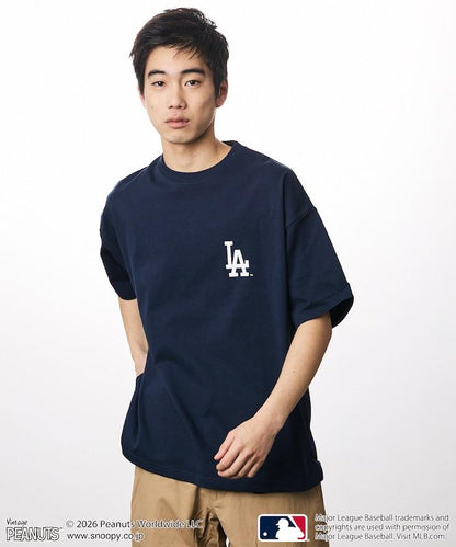 PEANUTS（花生漫畫） × MLB  大廓形 背部印花 短袖T恤 DODGERS