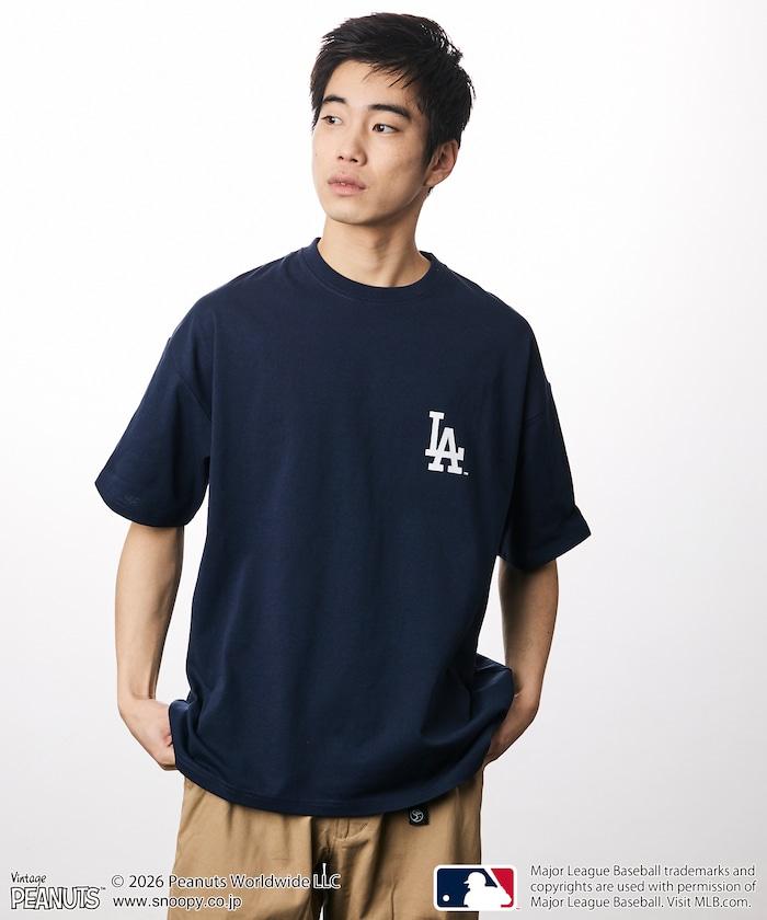 PEANUTS（花生漫畫） × MLB  大廓形 背部印花 短袖T恤 DODGERS