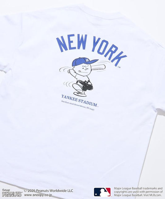《PEANUTS》×MLB 寬鬆廓形 背部印花 T恤