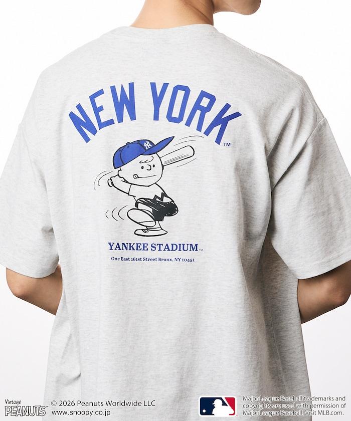 《PEANUTS》×MLB 寬鬆廓形 背部印花 T恤
