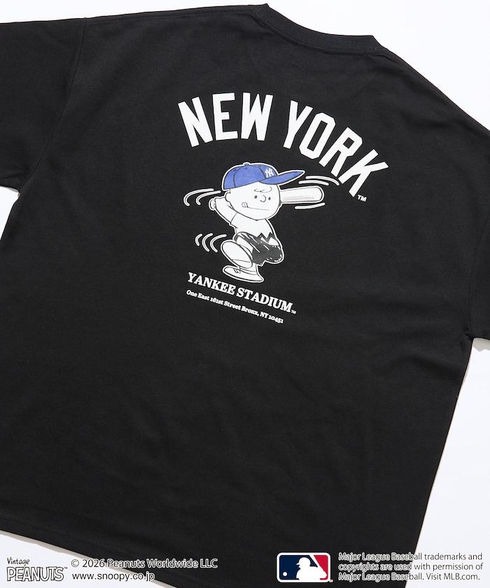 《PEANUTS》×MLB 寬鬆廓形 背部印花 T恤