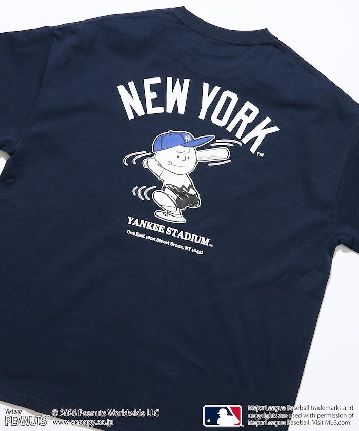 《PEANUTS》×MLB 寬鬆廓形 背部印花 T恤
