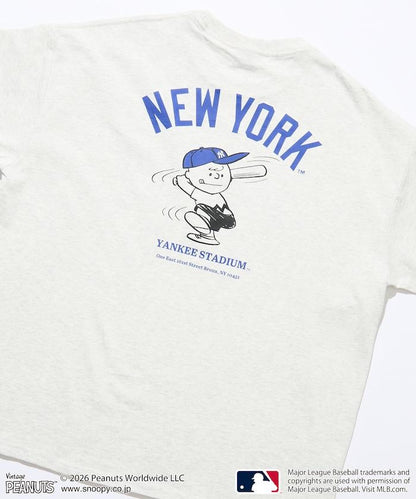 《PEANUTS》×MLB 寬鬆廓形 背部印花 T恤