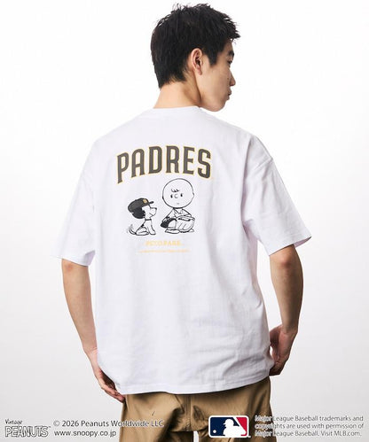 PEANUTS（花生漫畫） × MLB 聯名 寬鬆版型 背部印花 PADRES T恤