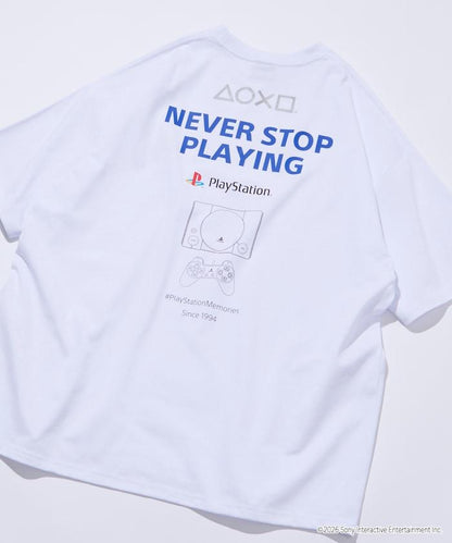 寬鬆版型 背部LOGO印花 圓領 PlayStation NEVER STOP T恤