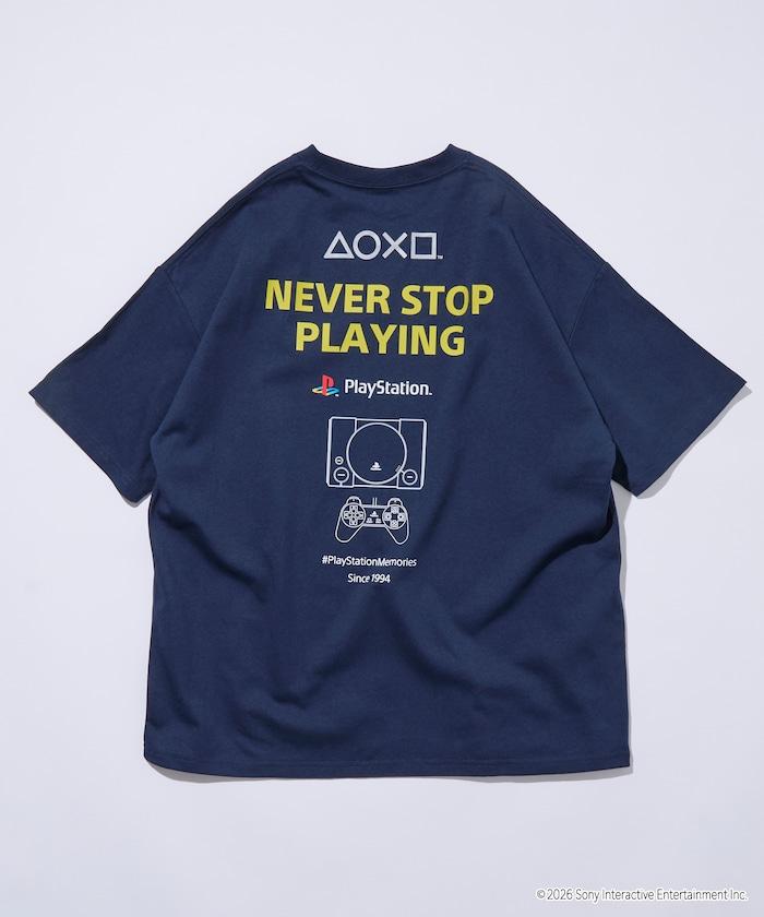 寬鬆版型 背部LOGO印花 圓領 PlayStation NEVER STOP T恤