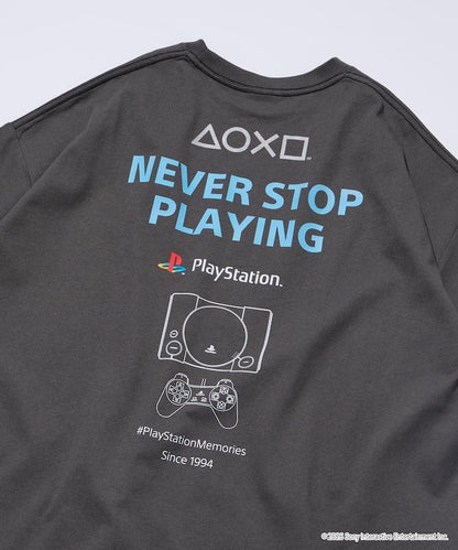 寬鬆版型 背部LOGO印花 圓領 PlayStation NEVER STOP T恤