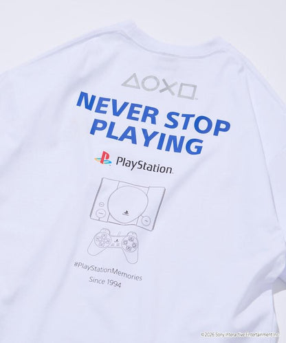 寬鬆版型 背部LOGO印花 圓領 PlayStation NEVER STOP T恤