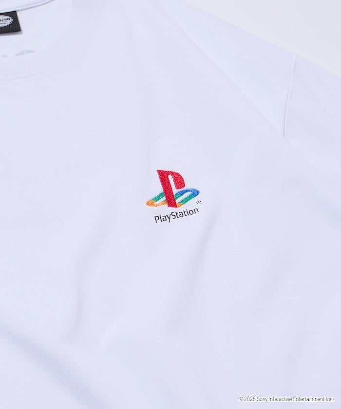 寬鬆版型 背部LOGO印花 圓領 PlayStation NEVER STOP T恤