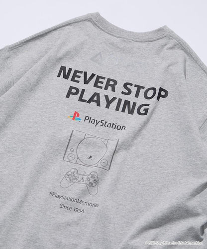 寬鬆版型 背部LOGO印花 圓領 PlayStation NEVER STOP T恤