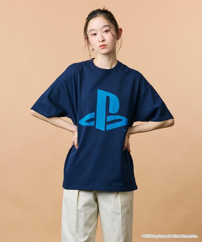 寬鬆版型 背部PlayStation LOGO印花 圓領T恤