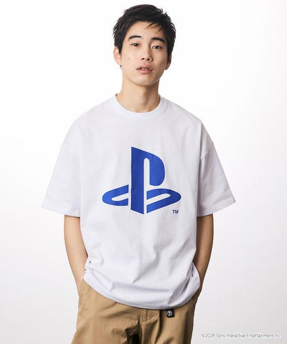 寬鬆版型 背部PlayStation LOGO印花 圓領T恤