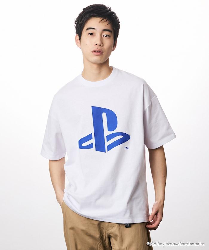 寬鬆版型 背部PlayStation LOGO印花 圓領T恤