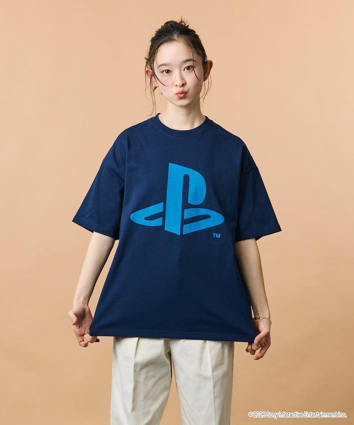 寬鬆版型 背部PlayStation LOGO印花 圓領T恤
