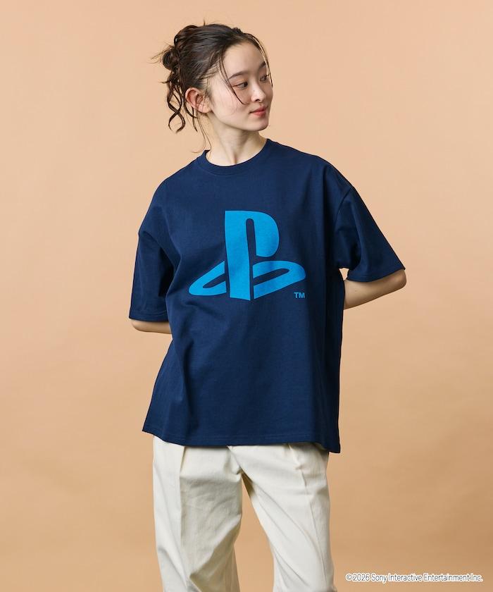 寬鬆版型 背部PlayStation LOGO印花 圓領T恤