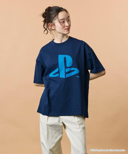 寬鬆版型 背部PlayStation LOGO印花 圓領T恤