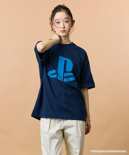 寬鬆版型 背部PlayStation LOGO印花 圓領T恤