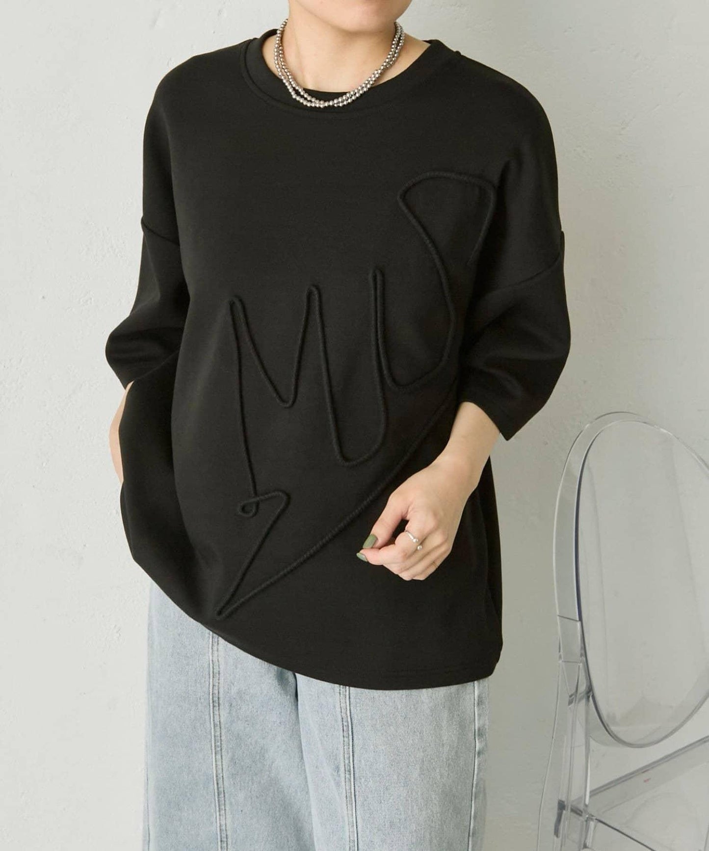 彈力防皺寬鬆 SUM1コードトップス/Tシャツ T恤