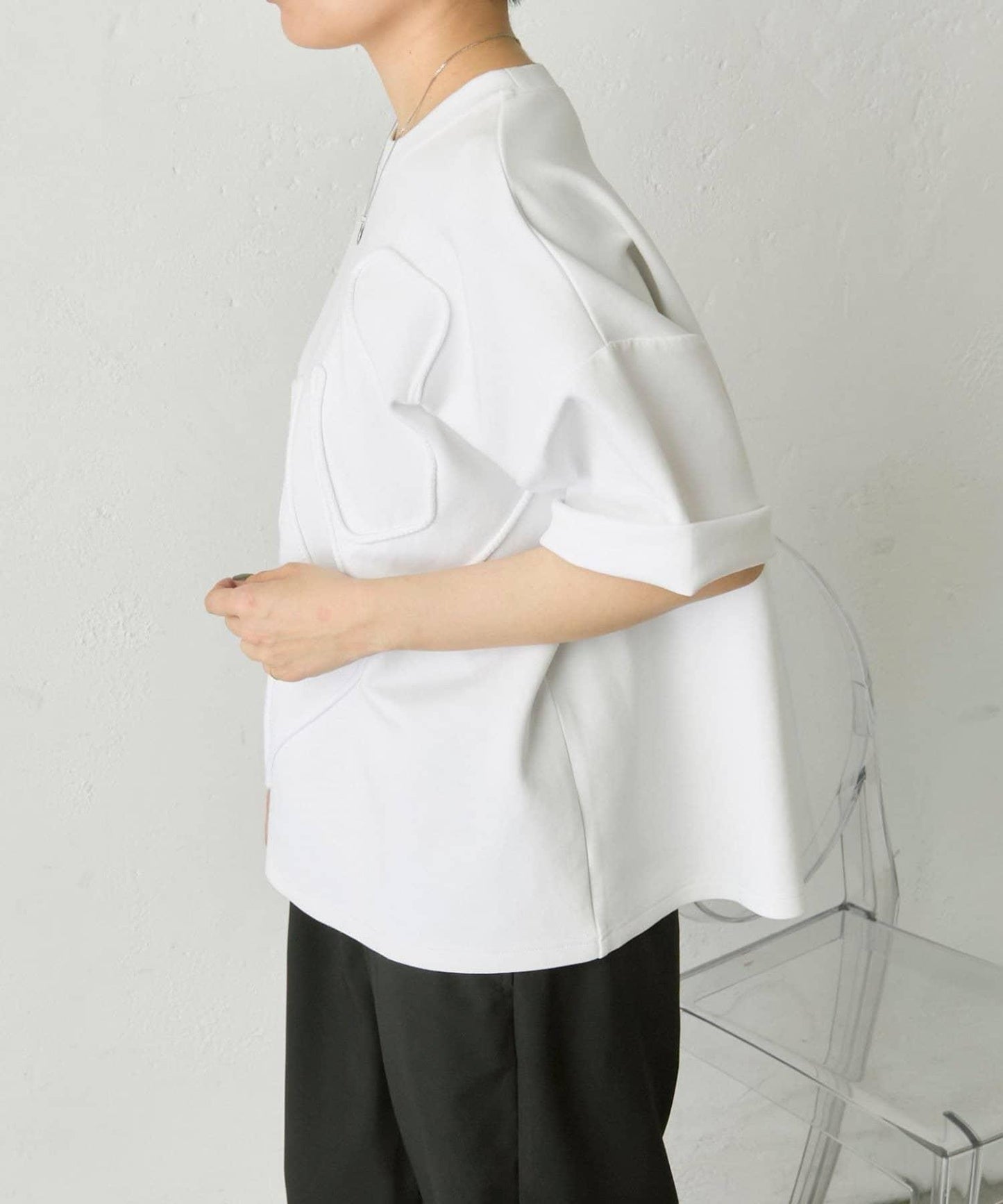 彈力防皺寬鬆 SUM1コードトップス/Tシャツ T恤