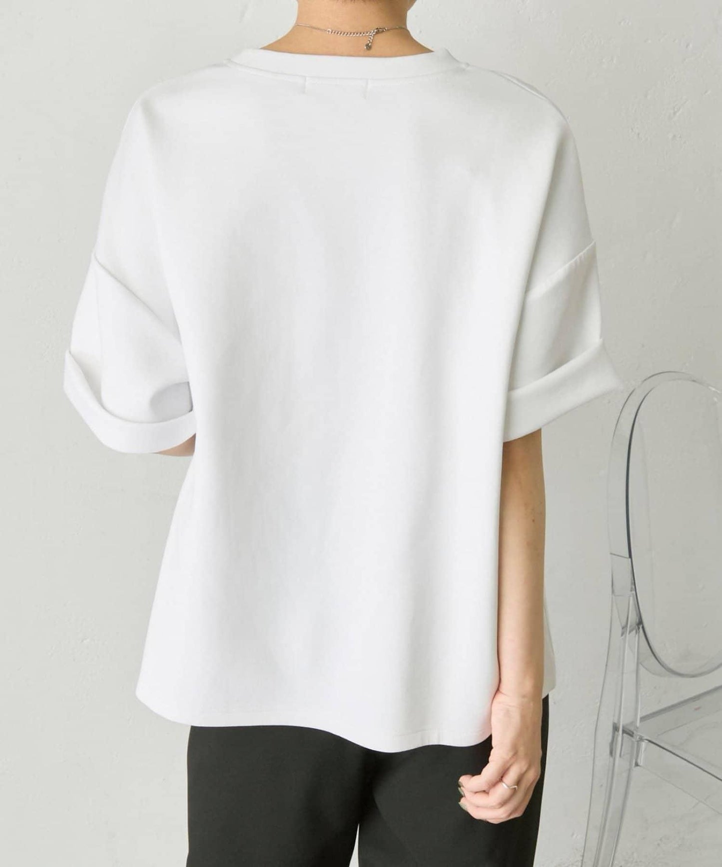 彈力防皺寬鬆 SUM1コードトップス/Tシャツ T恤
