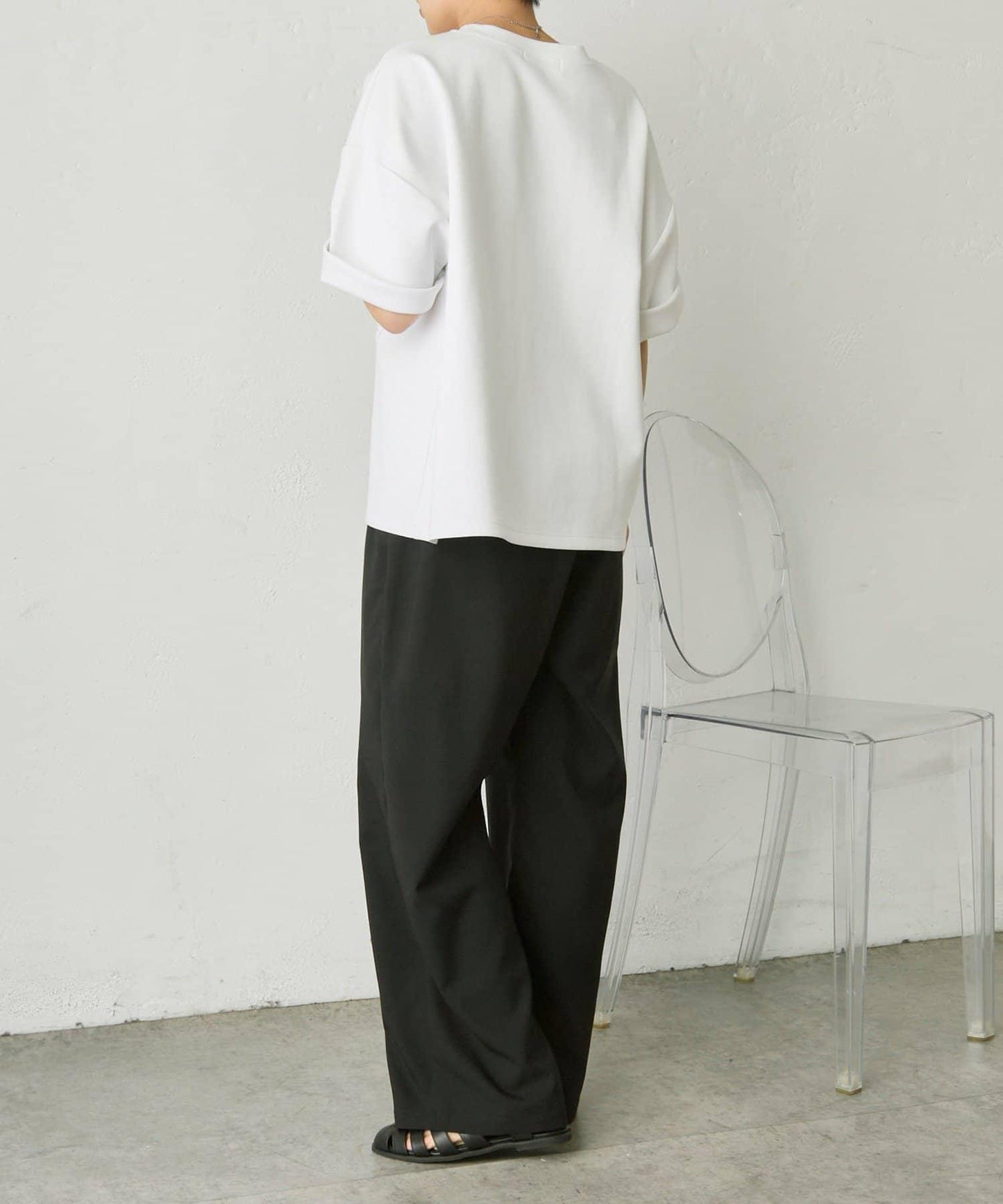 彈力防皺寬鬆 SUM1コードトップス/Tシャツ T恤
