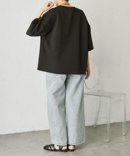彈力防皺寬鬆 SUM1コードトップス/Tシャツ T恤