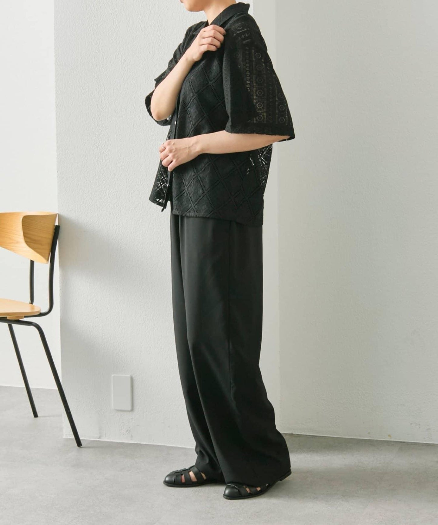 透視花卉蕾絲開襟襯衫 SUM1 STYLE