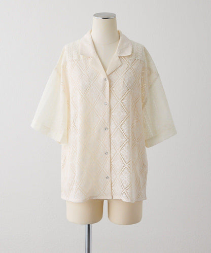 透視花卉蕾絲開襟襯衫 SUM1 STYLE