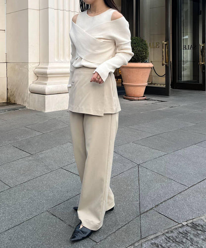CAPRICIEUX LE'MAGE 露肩交叉疊搭設計 針織上衣