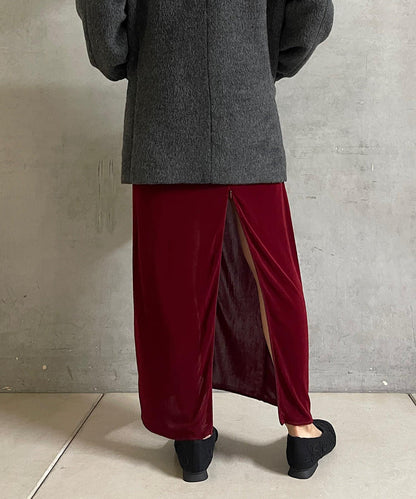 Sheer rib zip 設計 半身裙