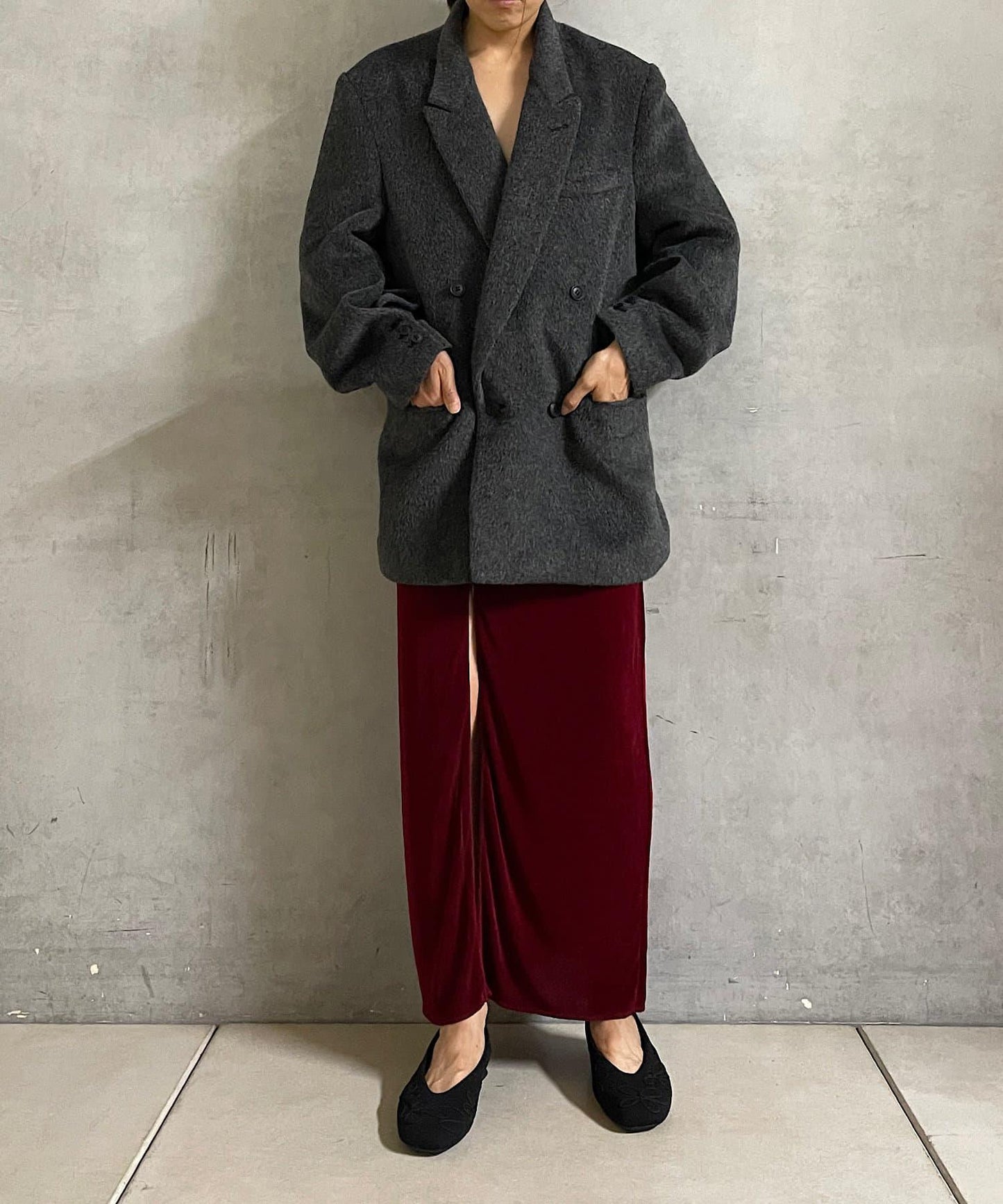 Sheer rib zip 設計 半身裙