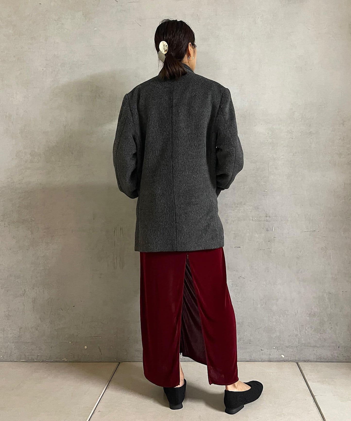 Sheer rib zip 設計 半身裙