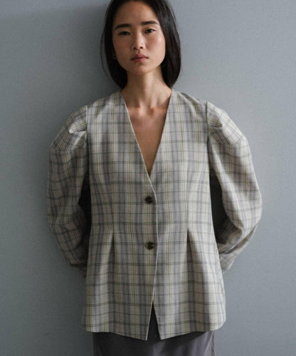 Pasterip Check peplum summer jacket 夾克
