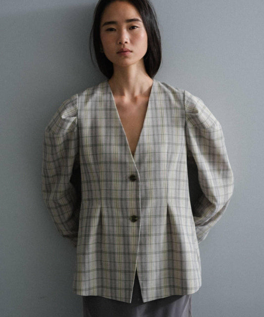 Pasterip Check peplum summer jacket 夾克