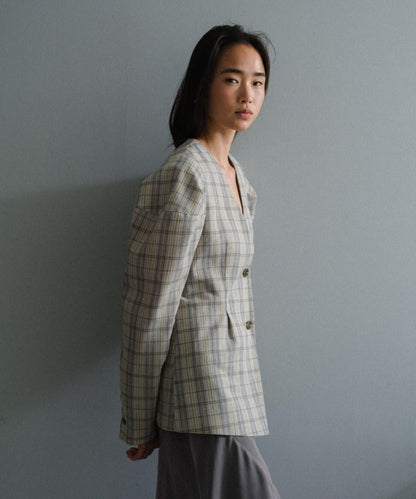 Pasterip Check peplum summer jacket 夾克