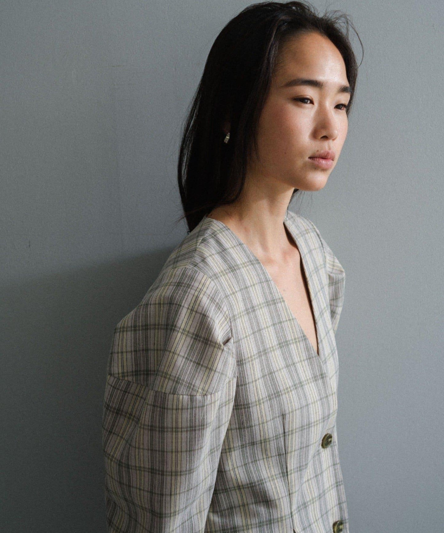 Pasterip Check peplum summer jacket 夾克