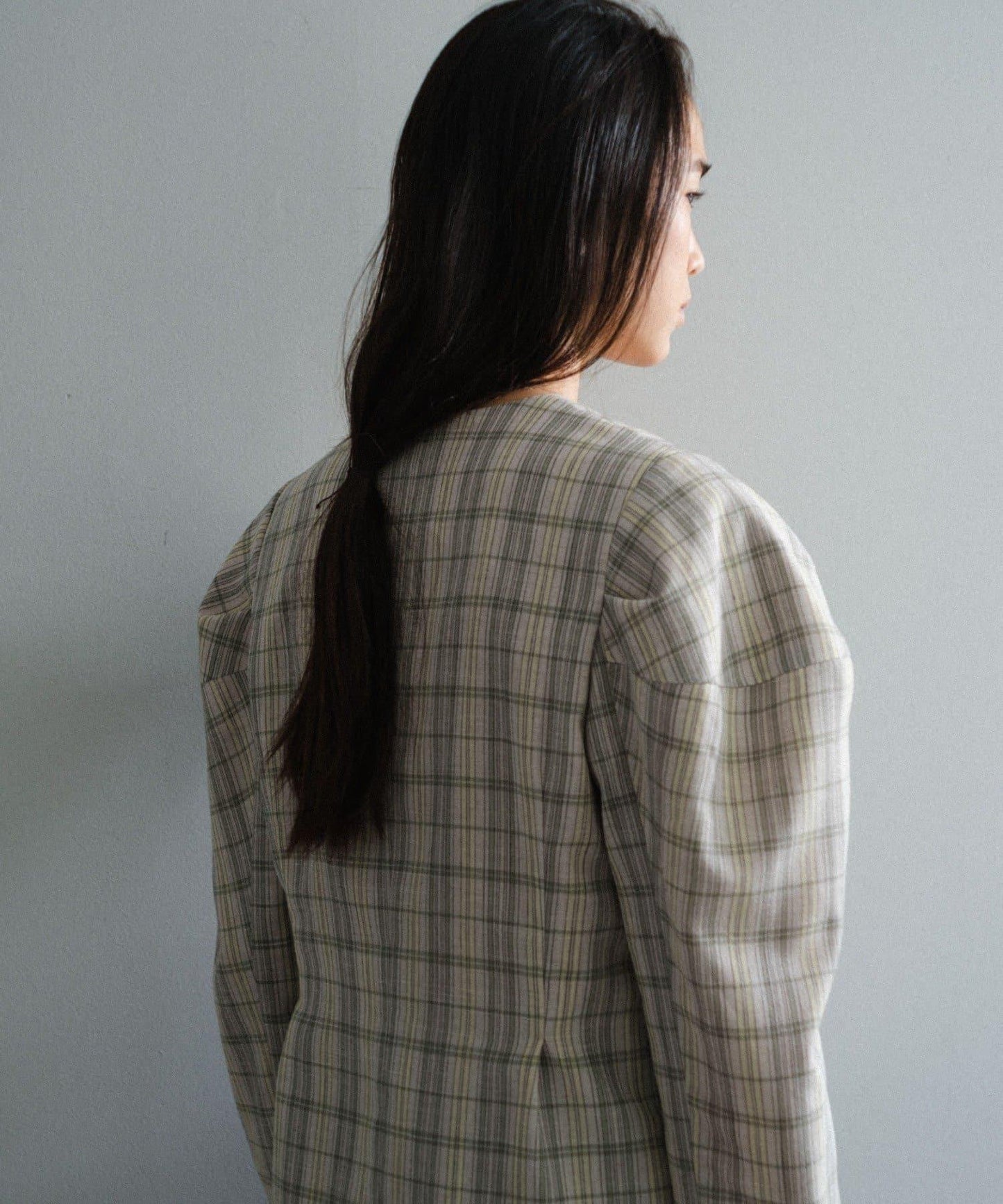 Pasterip Check peplum summer jacket 夾克