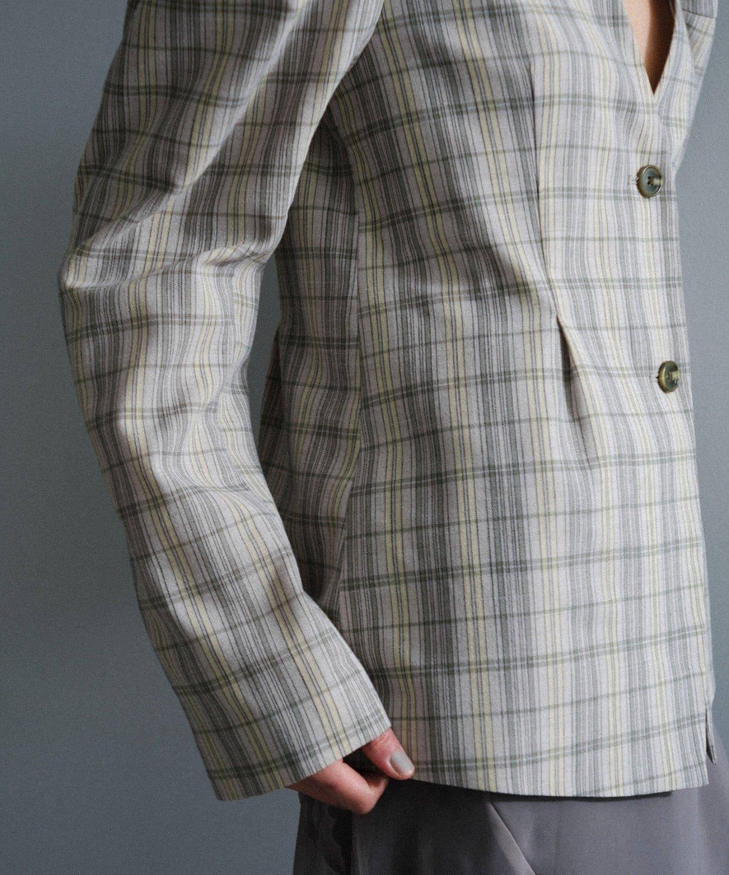 Pasterip Check peplum summer jacket 夾克