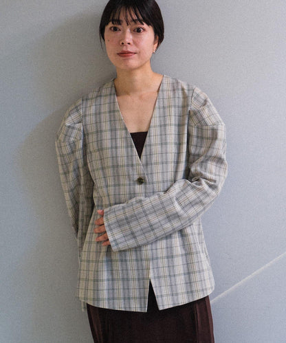 Pasterip Check peplum summer jacket 夾克