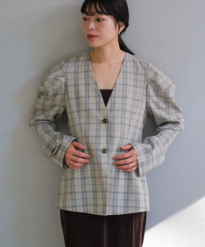 Pasterip Check peplum summer jacket 夾克