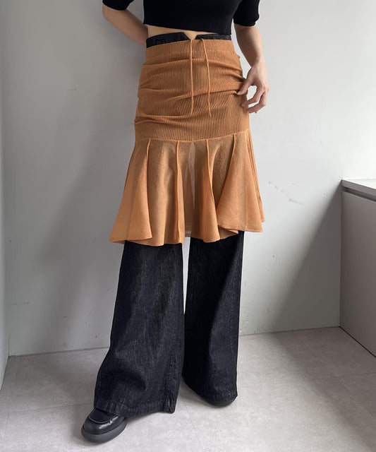 Pasterip Sheer middle layering 半身裙