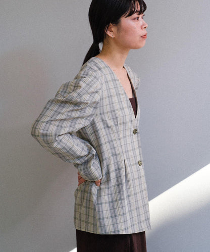 Pasterip Check peplum summer jacket 夾克